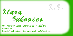 klara vukovics business card